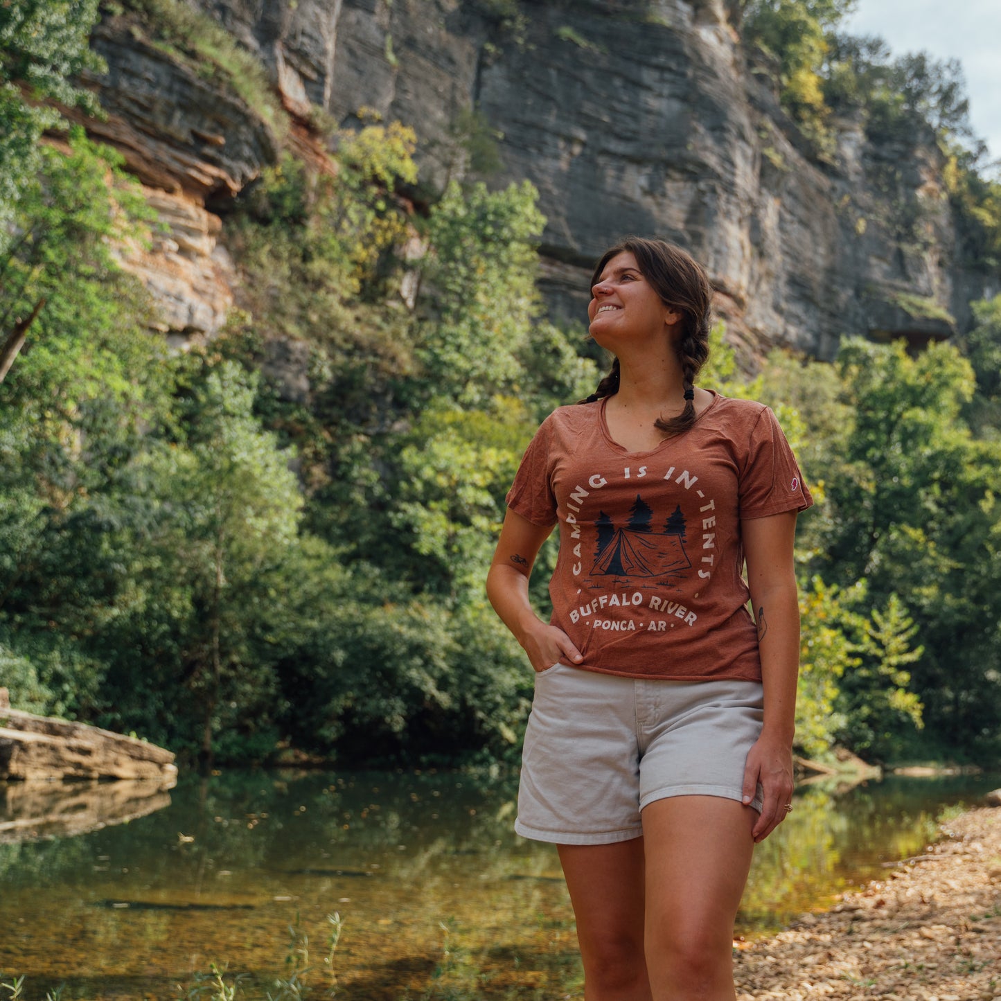 Camping Is In-Tents Women's V Neck