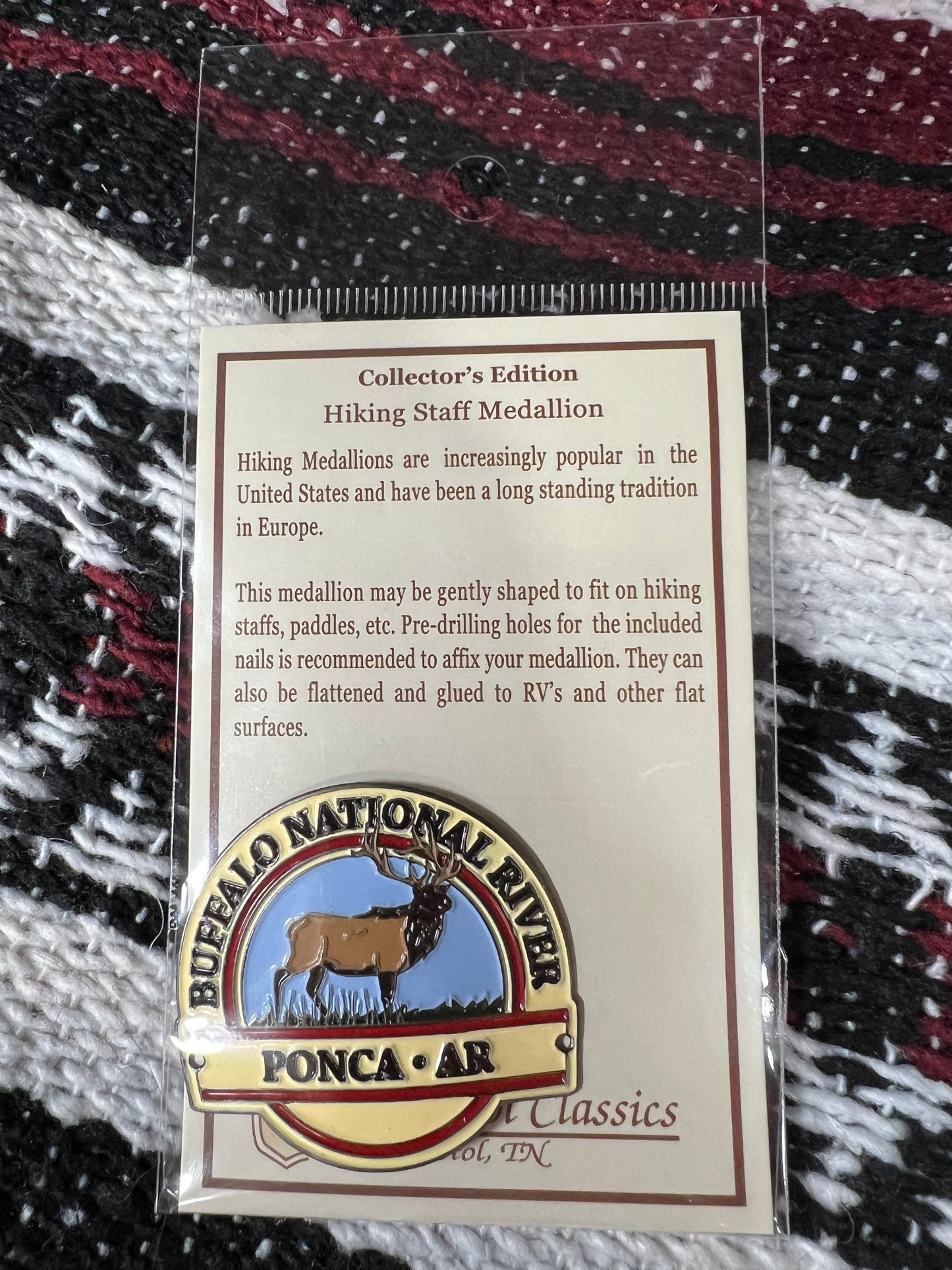 Hiking Staff Medallion Ponca with Elk