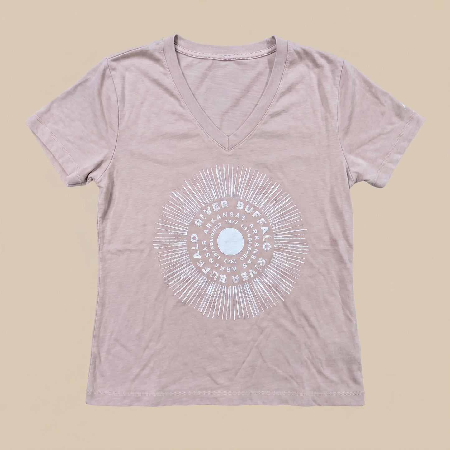 V-Neck Short Sleeve Heather Dusty Rose