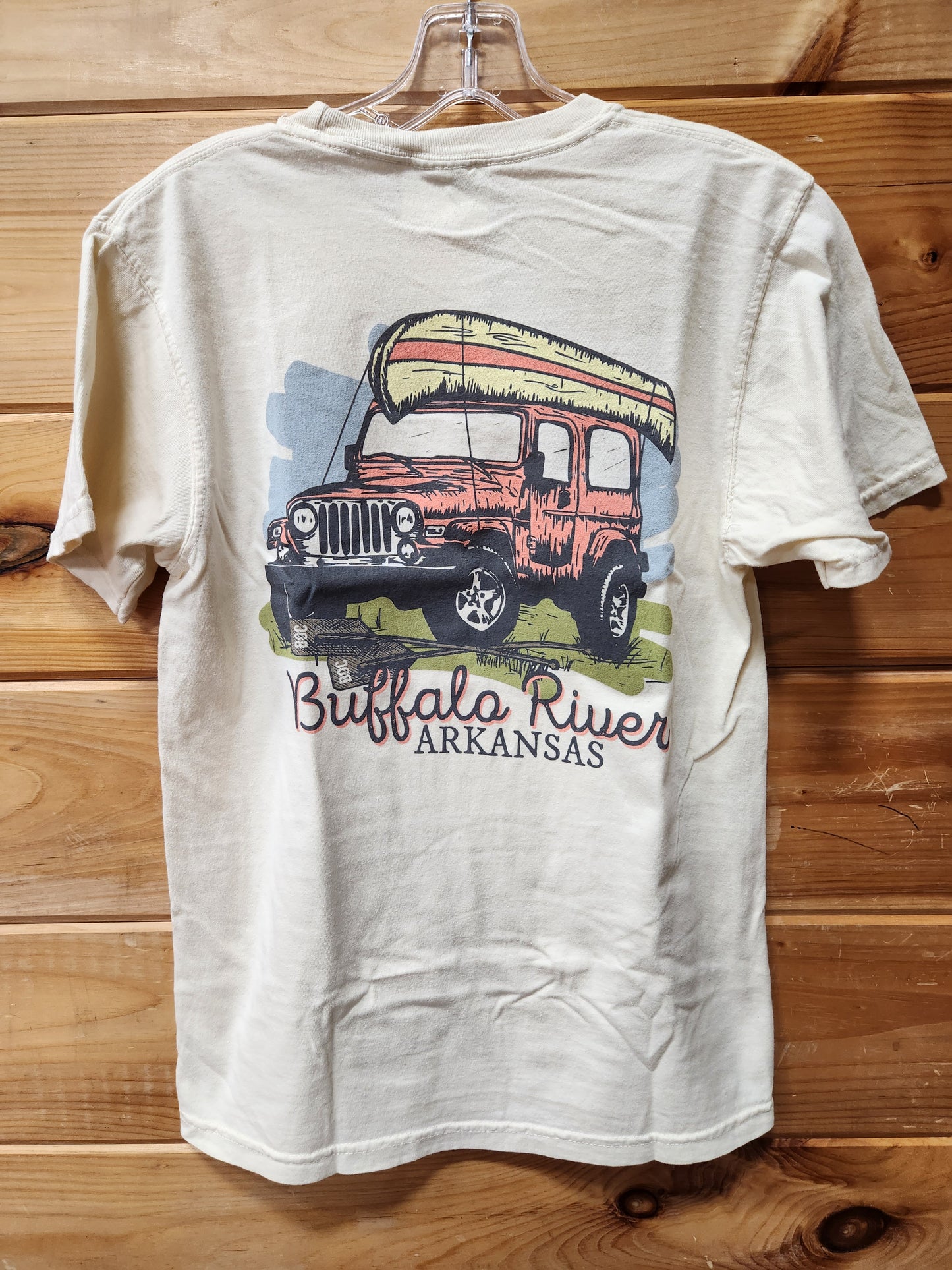 JEEP WITH CANOE BUFFALO RIVER T-SHIRT