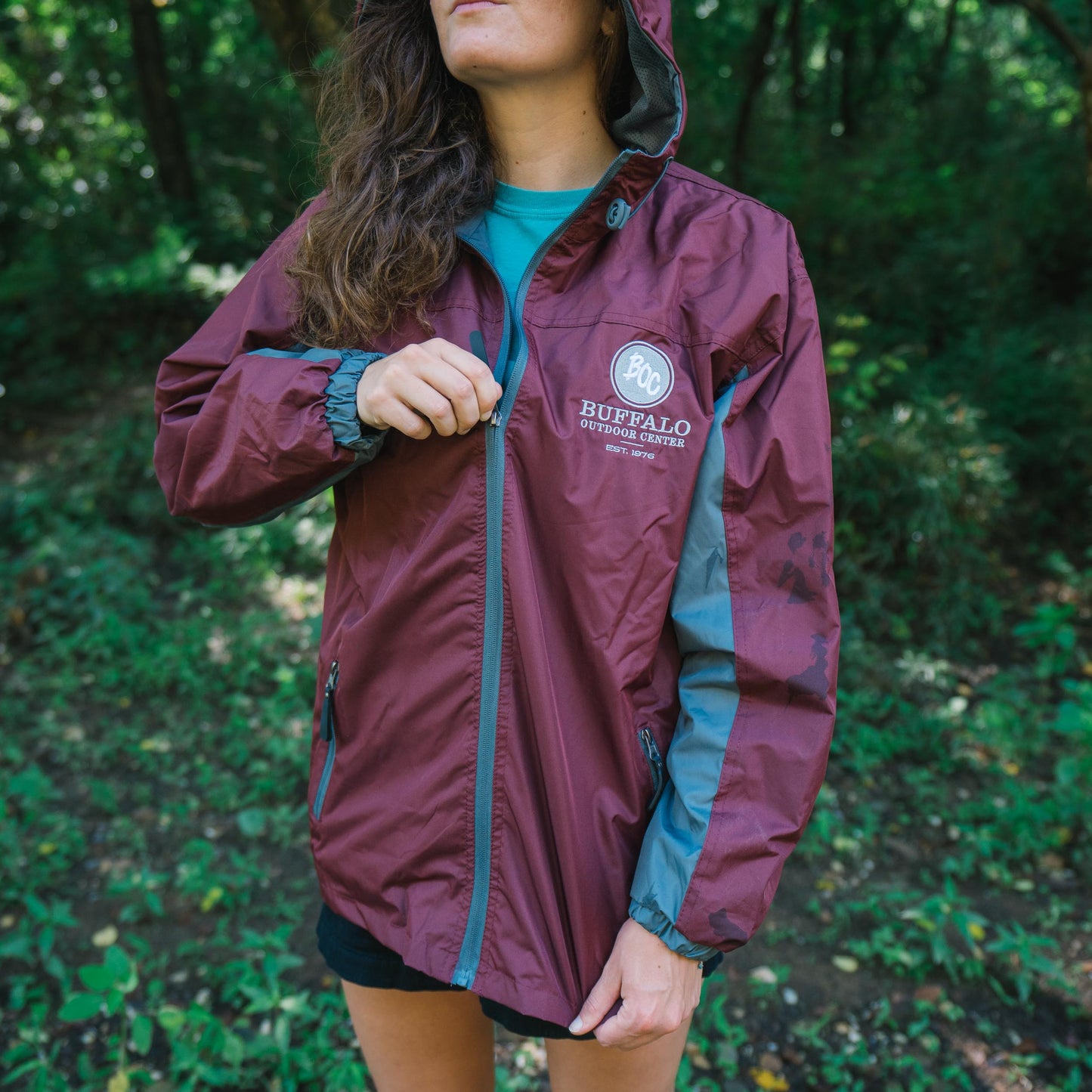 BOC Rain Jacket Maroon/Charcoal