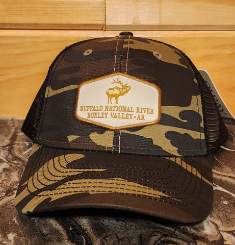 Sewing Down South Leather Patch Trucker, Camo