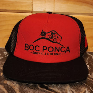 BOC Ponca Downhill MTB Trail Foam Mesh Flat Bill Red/Black