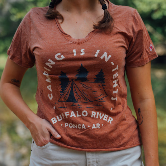 Camping Is In-Tents Women's V Neck