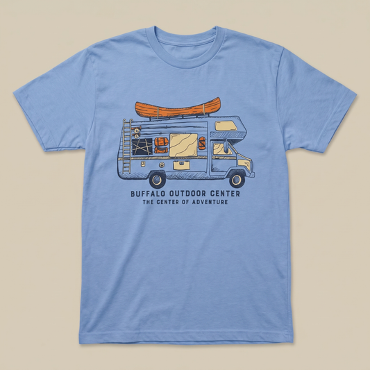 Buffalo Outdoor Center RV Adventure Shirt in Blue