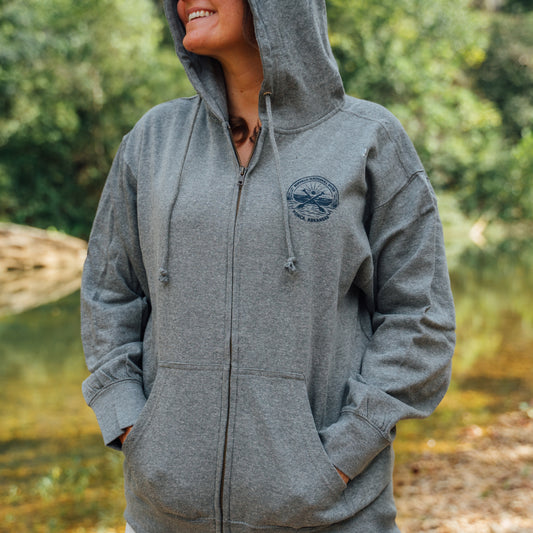 Canoe And Paddle Zip Up Hoodie