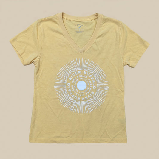 V-Neck Short Sleeve in Heather Varsity Gold