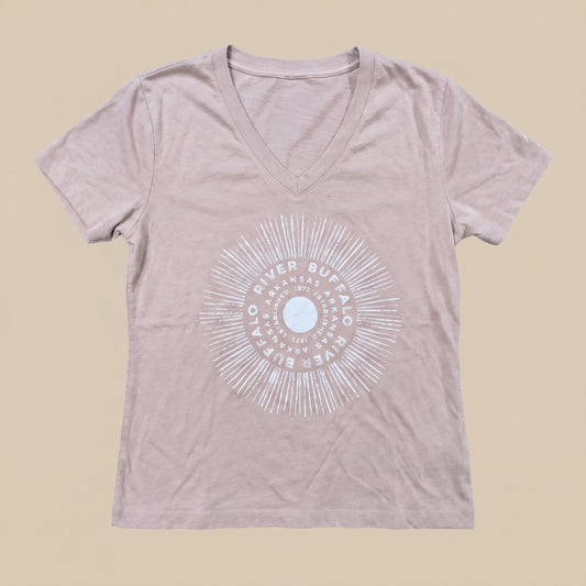 V-Neck Short Sleeve Heather Dusty Rose