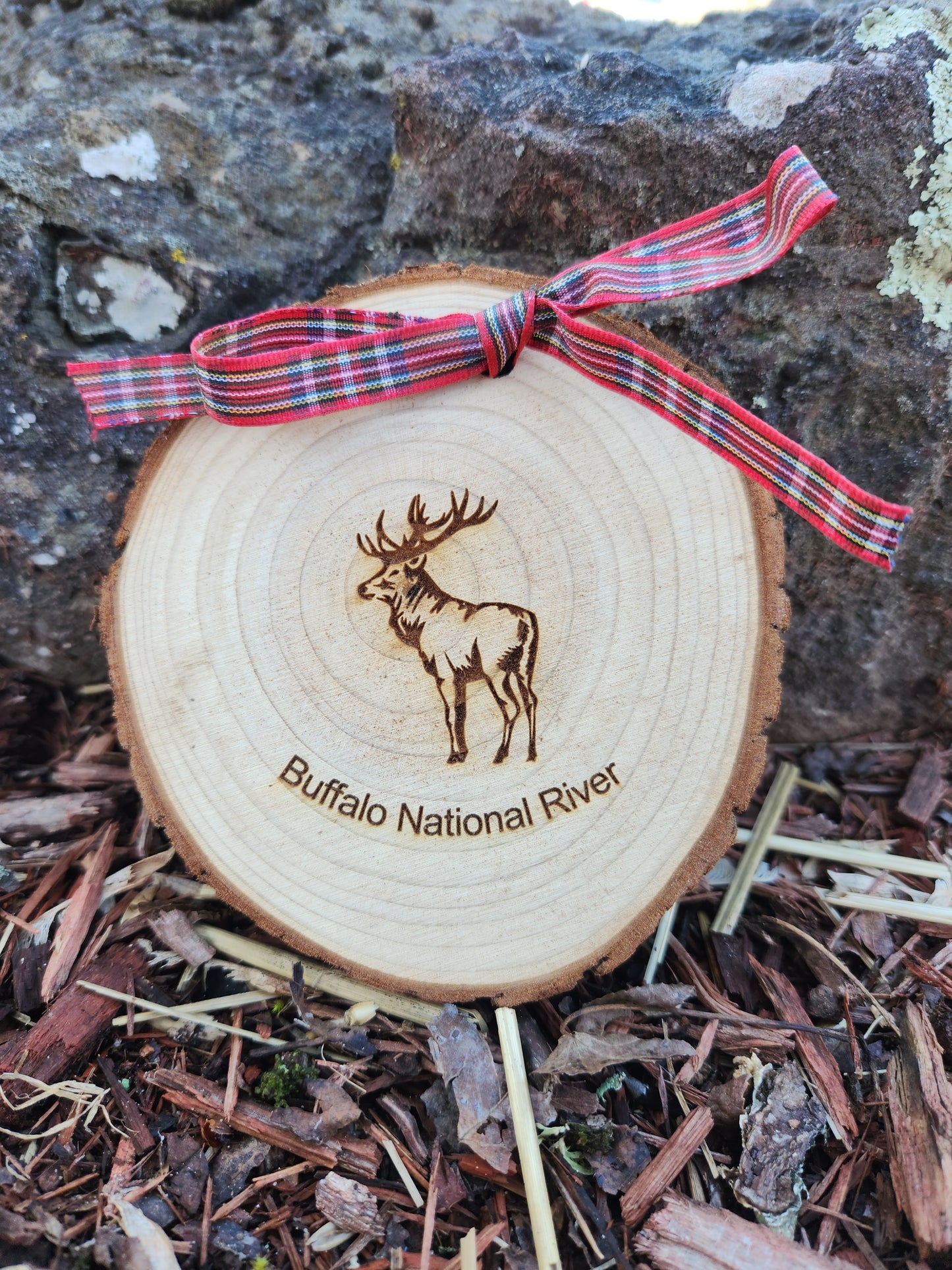 Wood Christmas Ornament Elk Buffalo National River