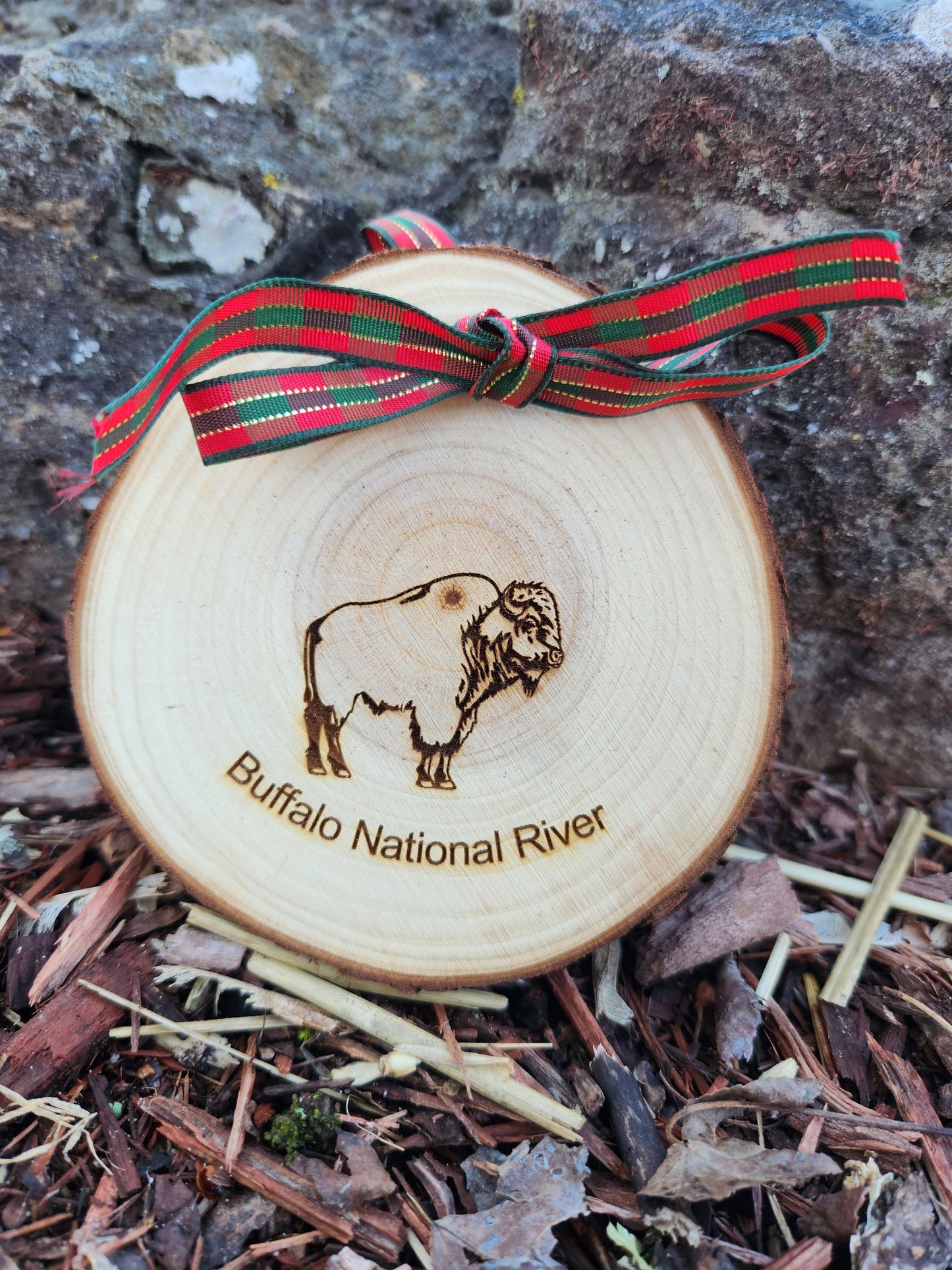 Wood Buffalo Christmas Ornament