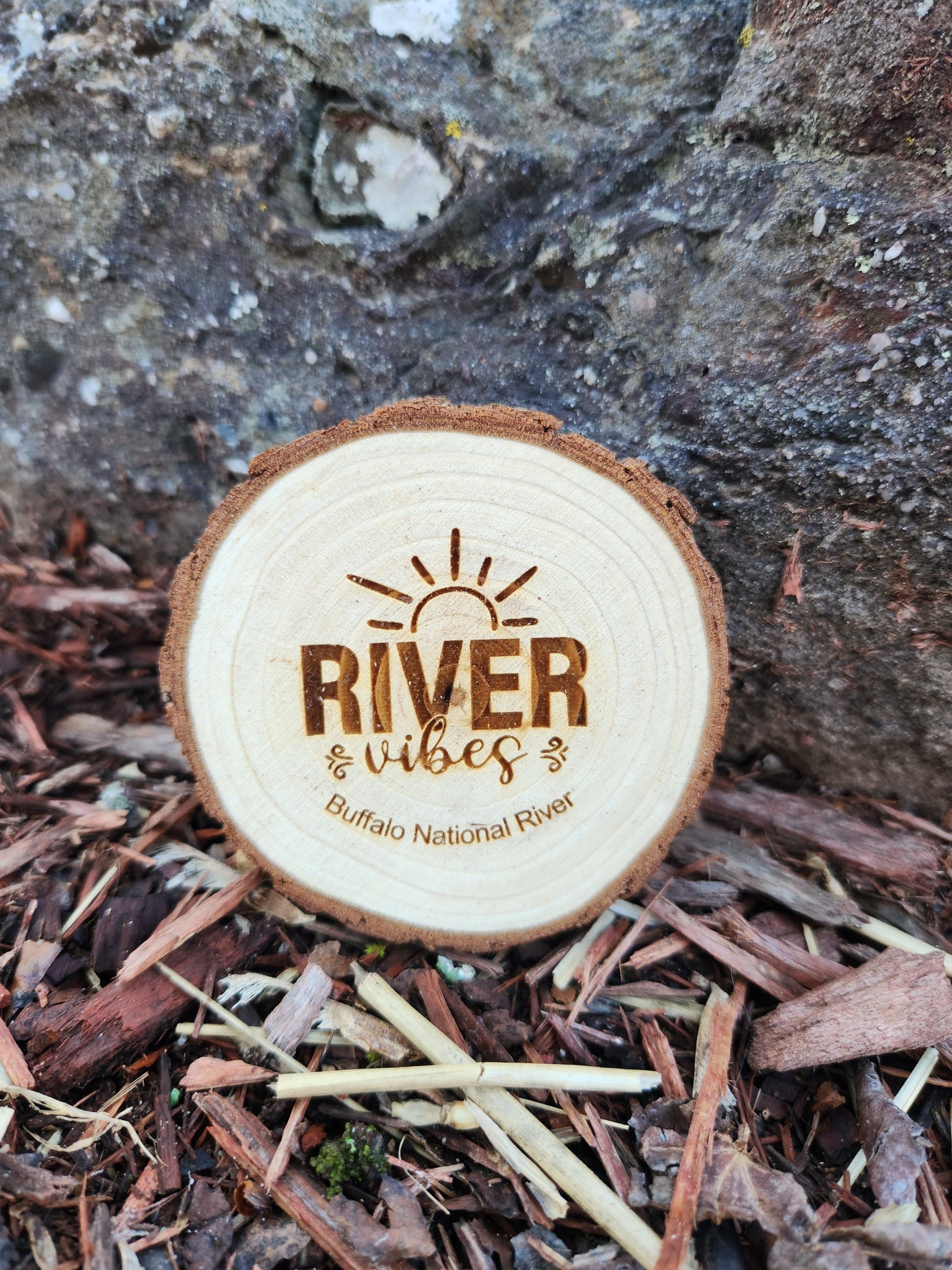 Round Wood River Vibes Magnet