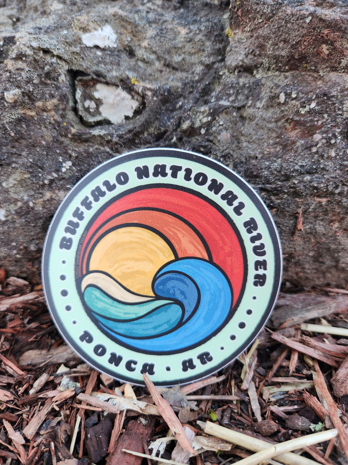 Buffalo Rv Sticker Brushed Sun Buffalo National River Sticker – Buffalo Outdoor Center